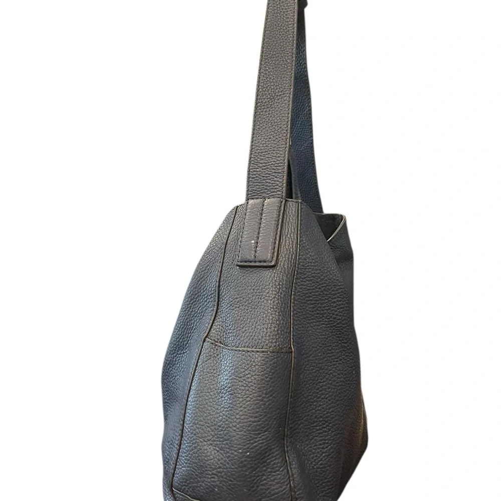 Beautiful Michael Kors Ashbury‎ Leather Slouchy Shoulder Bag Navy Blue Boho Hobo